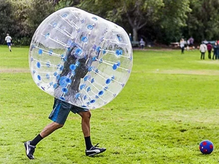 Bubble soccer ball for outdoor fun, durable and lightweight. Perfect for events and parties. Buy inflatable games online in Australia today!